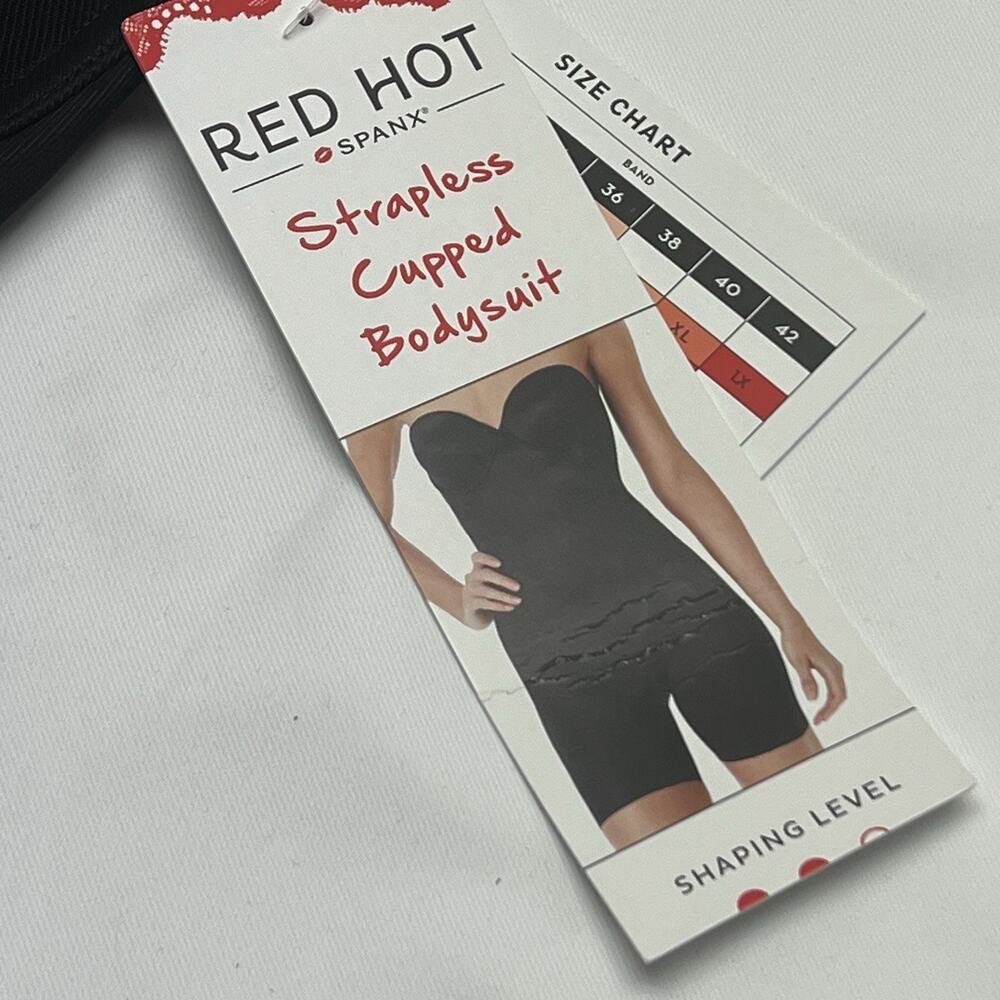 Spanx Women's Black Red Hot Shapewear Convertible Bra Thigh Coverage Size L NWT - Picture 1 of 11